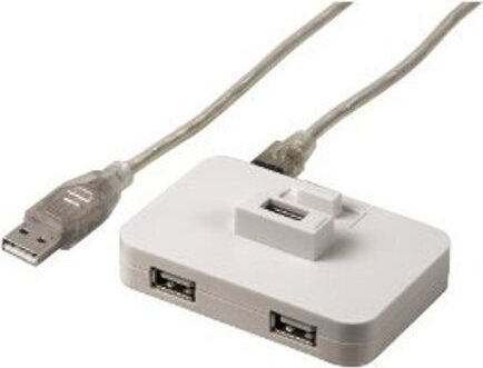 Dokovací rozbočovač USB 2.0 1:4, biely