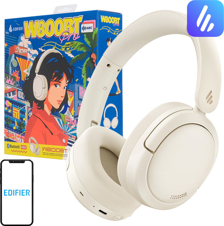 Bezdrôtové slúchadlá Edifier W800Bt Pro, limitovaná edícia Anc (béžová)