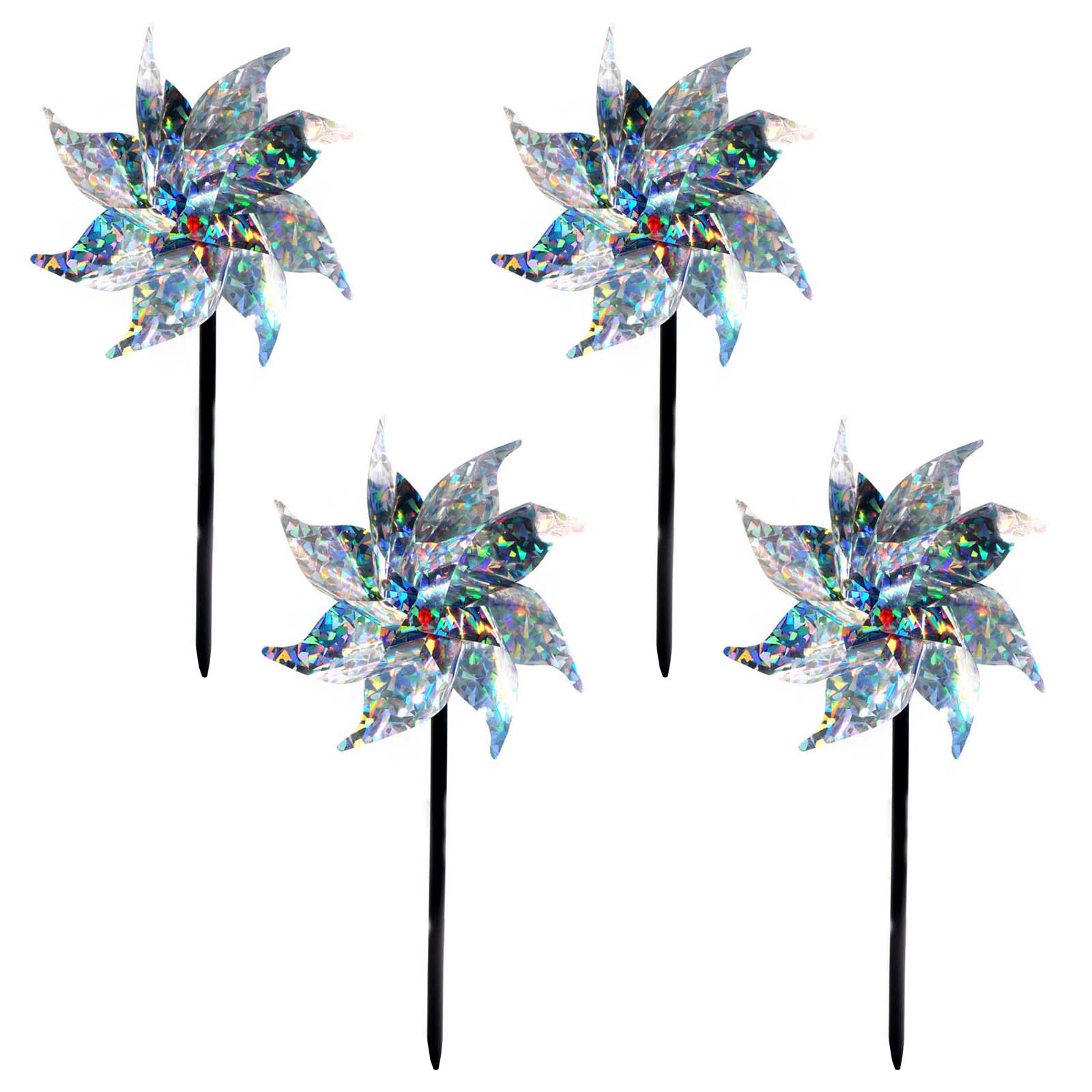 10 x Reflektierende Vogelscheuche Dekoration Vogelabwehr Windmühle Windspiel 