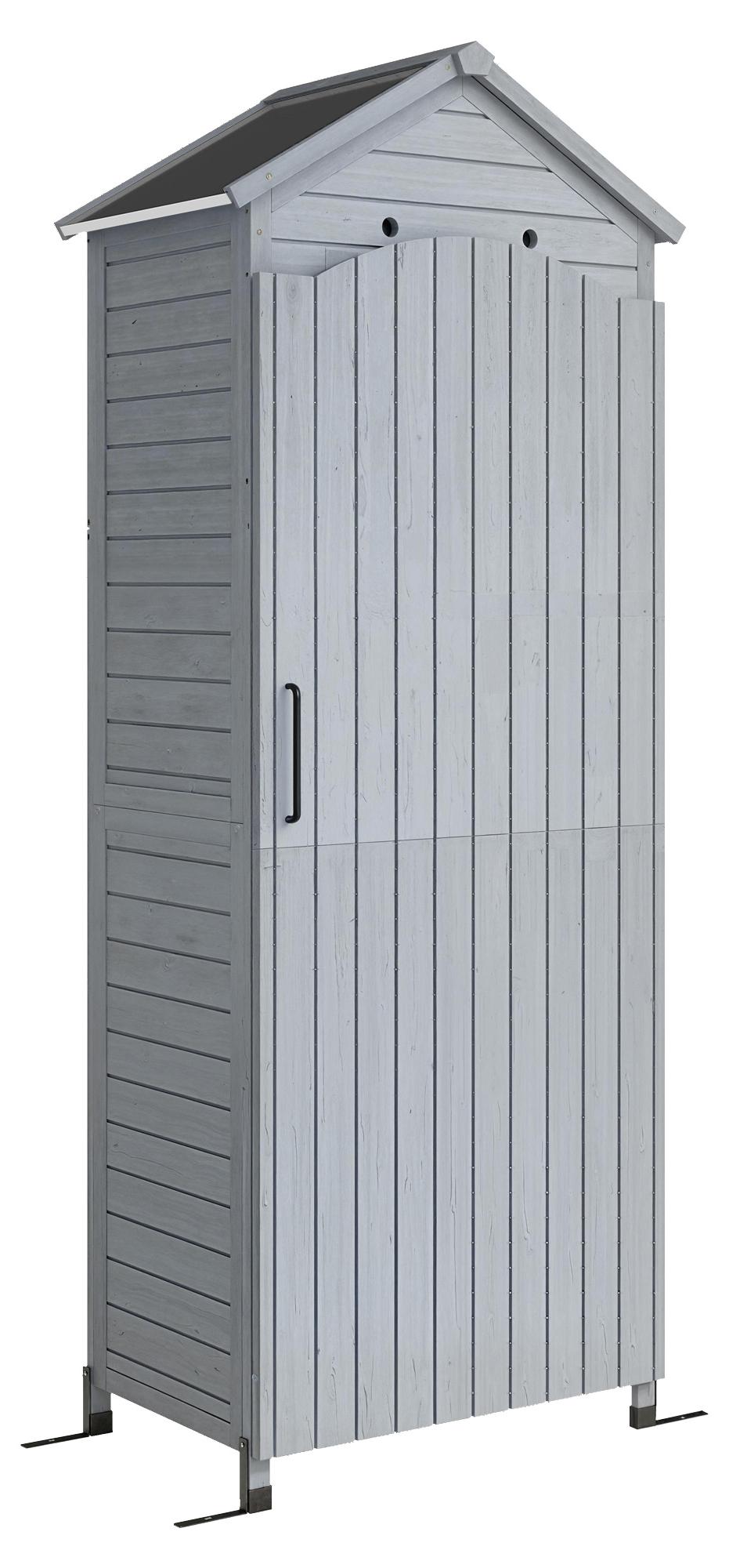 MEIYOU GartenschrankHolzextrahoheGeräteschuppenmitverstellbarAblagemagnetischTürgalvanisiertDachBelüftung KAUF-VIST-84H-602V00GY-024