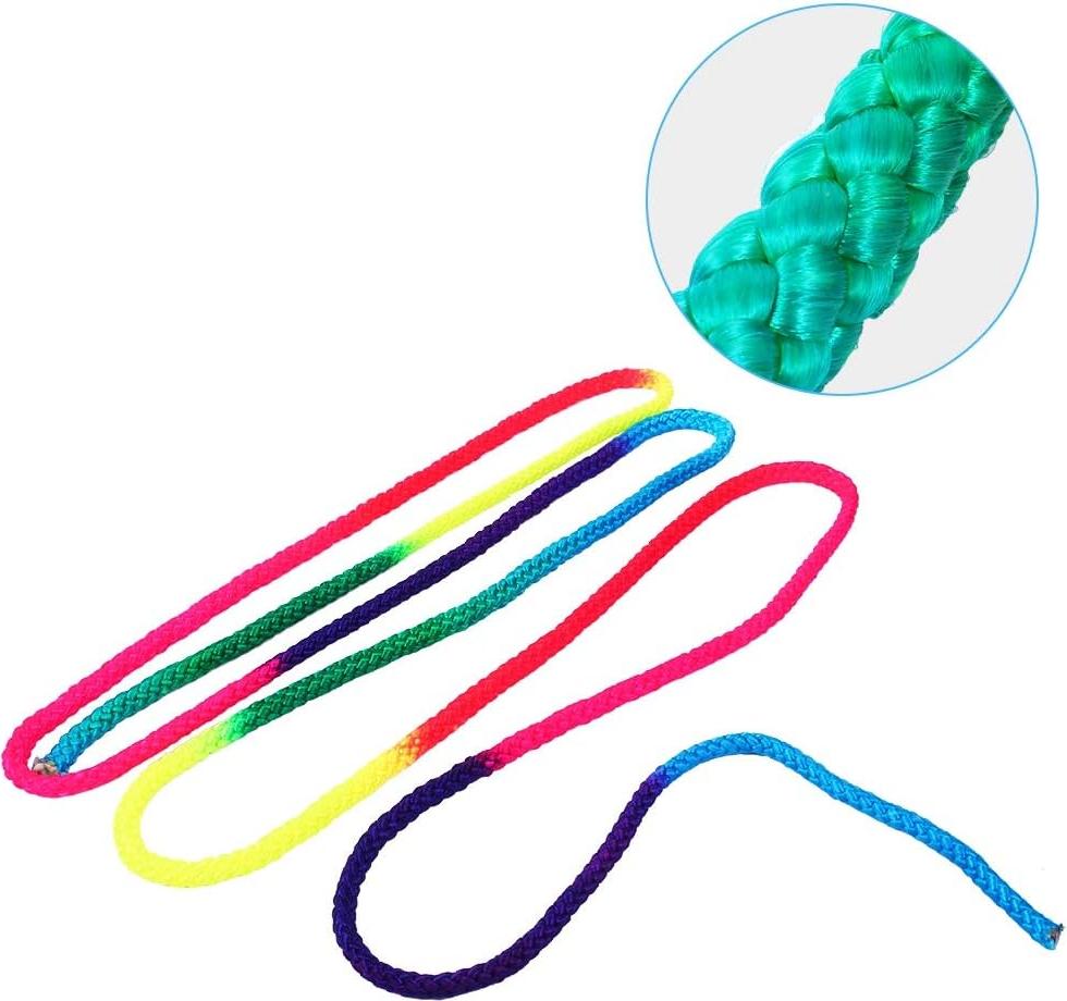 Markenlos Regenbogen rhythmisches Gymnastikseil - Kunsttraining und Sportwettbewerb - 28 Meter - Kinder und Erwachsene