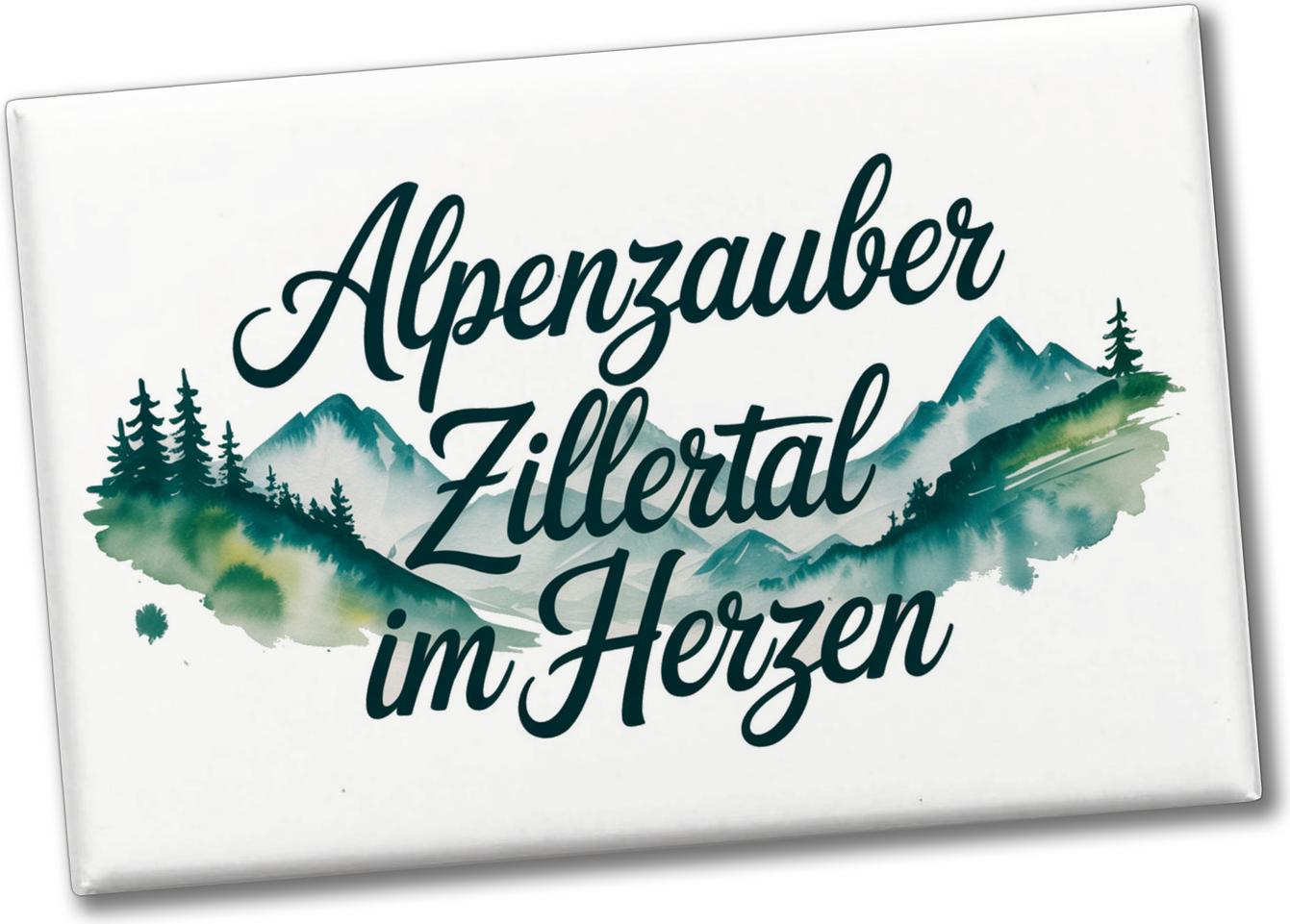 speecheese Alpenzauber Zillertal im Herzen Souvenir Magnet Berglandschaft