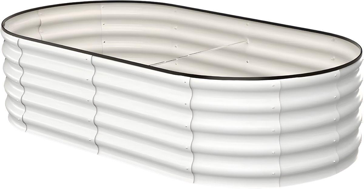Bolt Edge Hochbeet Pflanzenkasten aus verzinktem Stahl 183 × 91 × 46 cm Weiß – Hochbeet für Gemüse, Kräuter, Obst und Blumen – Tiefwurzel-Pflanzbeet für Garten und Terrasse
