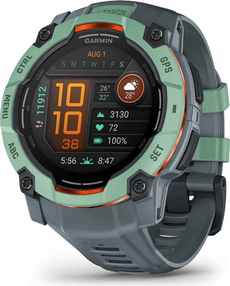 Garmin Instinct 3 AMOLED 50mm Sportuhr in Neotropic Twilight Green