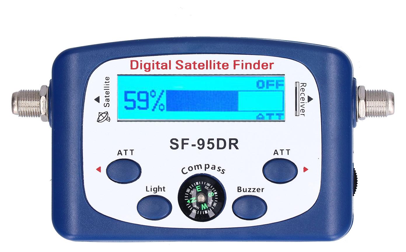 TWO TREES SF-95DR Tragbares LED-Gerät zur Erkennung digitaler Satellitenfernsehsignale mit Kompass und elektronischem Summer (950C2150 MHz)