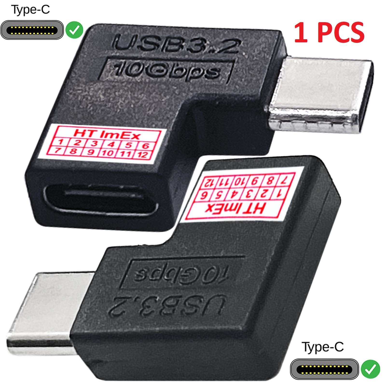 HT ImEx USB Typ C 3.1 Winkeladapter 90 Grad links rechts USB C Winkel Adapter
