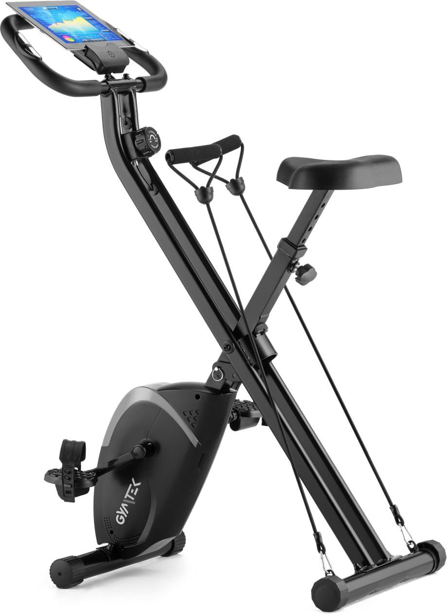 Gymtek® Skladací magnetický bicykel na domáce cvičenie - do 120 kg - 8 úrovní odporu, 5 kg zotrvačník - LCD displej - pre domácu posilňovňu