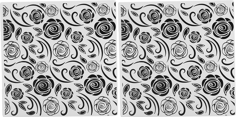 Gistuch 2pcs em200 Prägeordner Rosenmuster DIY Plastikgeprägter Vorlage Papierhandwerk