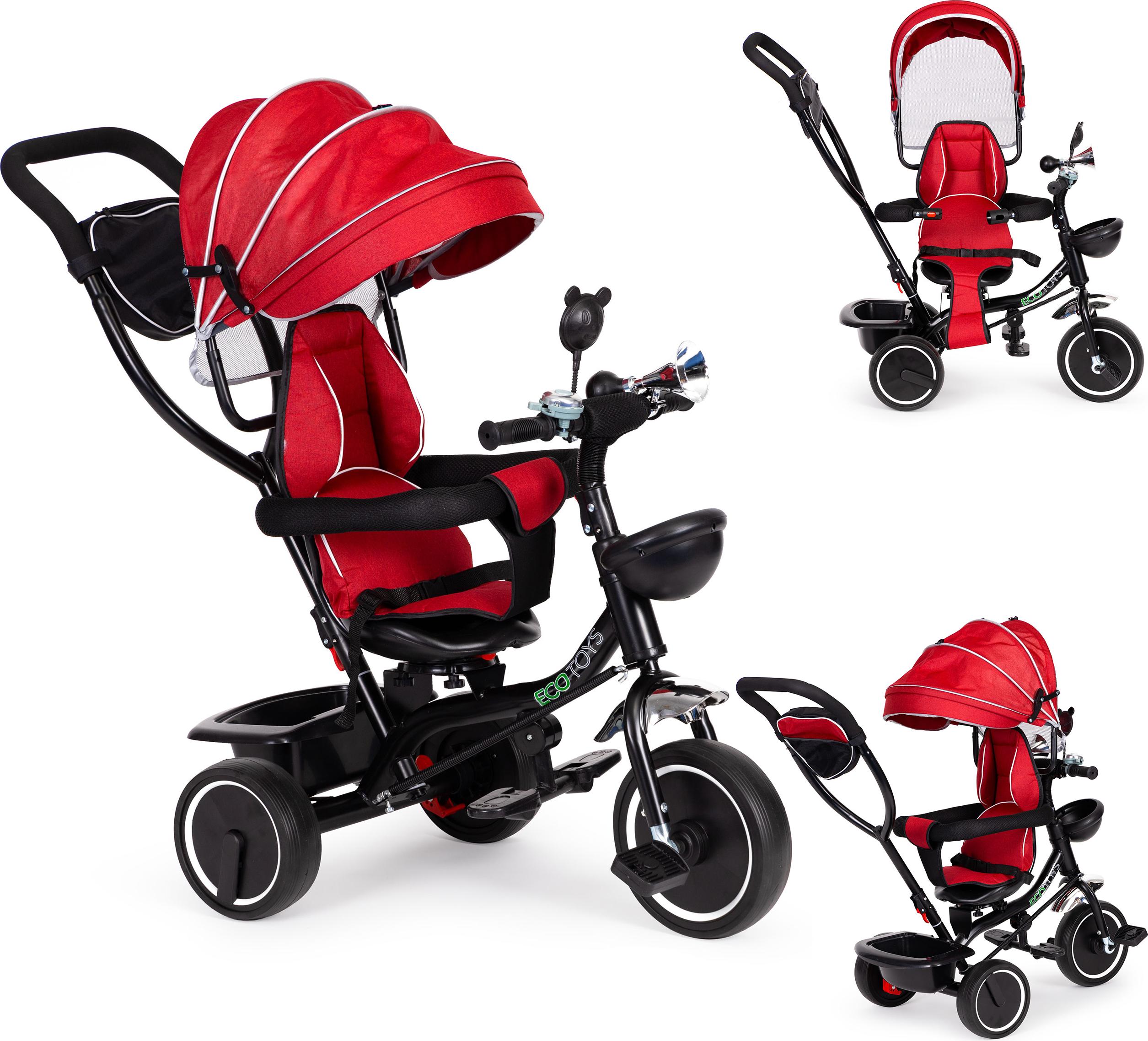Kart enfant Rouge à Pédales avec Siège Réglable et Frein à Main : Chez