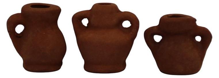 zicom 3-teiliges Krippenzubehör Tonkrüge natur Höhe 1,7 cm Z302-2