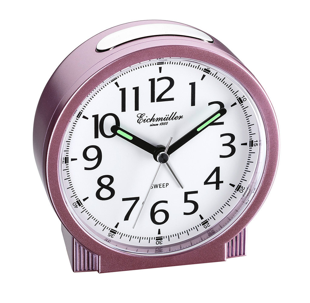 Eichmüller Wecker mit schleichende Sekunde ansteigender Alarm rosa RE-31793-rosa
