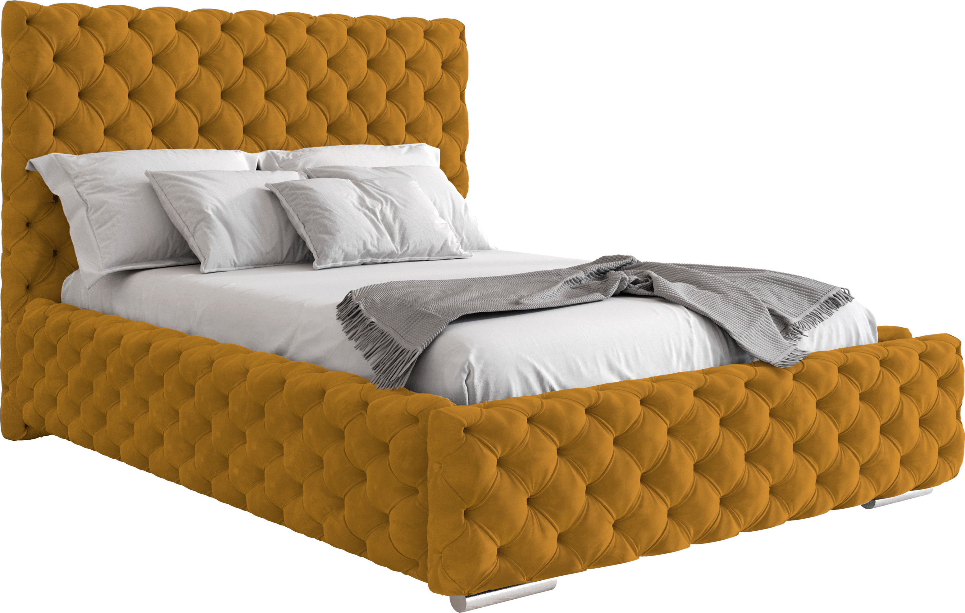 Furmeb24 HONNY 180 x 200 cm - Čalúnená posteľ s kontajnerom a dreveným rámom - Manželská posteľ s vyšším čelom - Kvalitná látka Magic Velvet