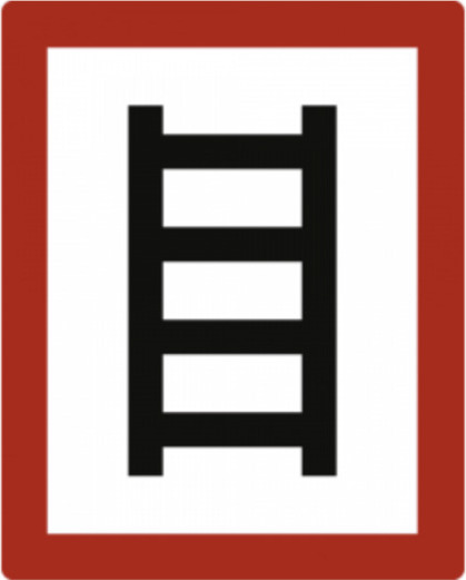 MBS FIRE Anleiterstelle Schild Aufkleber Stelle zum Anleitern DIN 4066 Feuerwehr