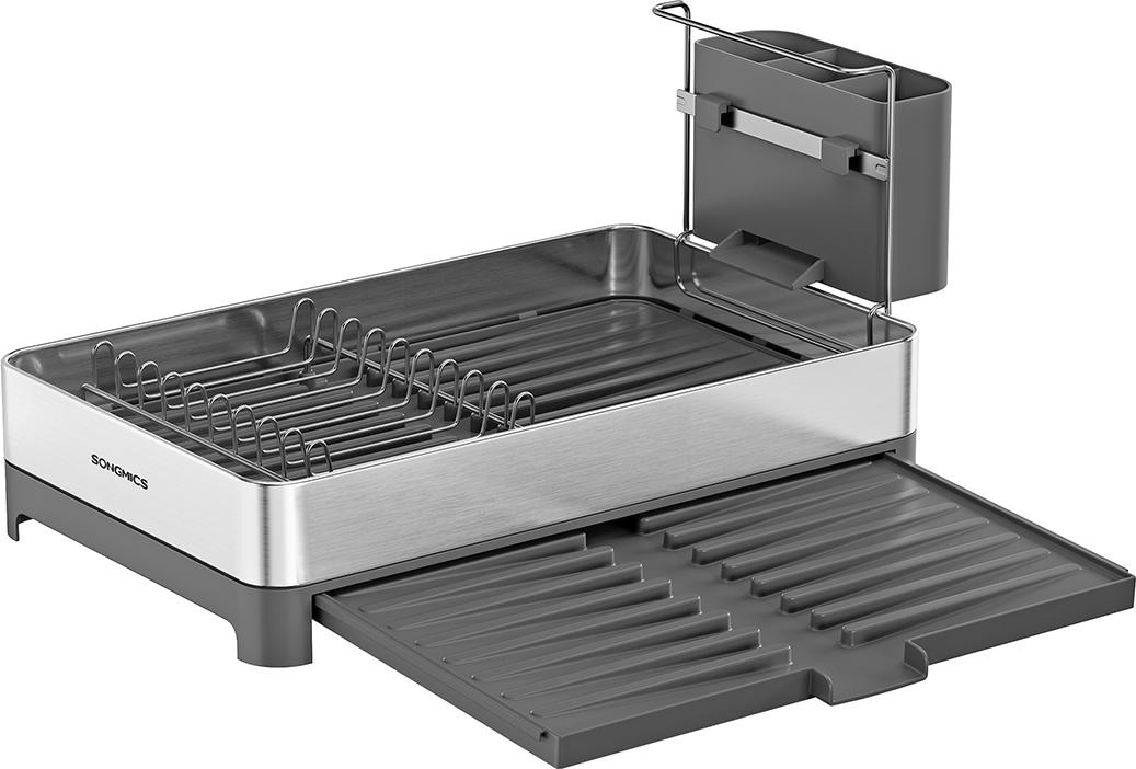 ecomax Abtropfgestell mit Besteckhalter, silbergrau B34KCS035G01