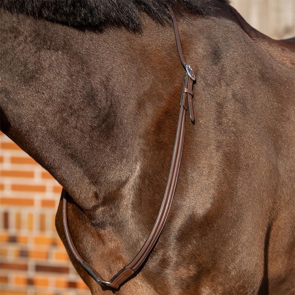 QHP Halsseil Leder Liberta, Farbe:braun, Größe:Warmblut QHP-1202-BR-5