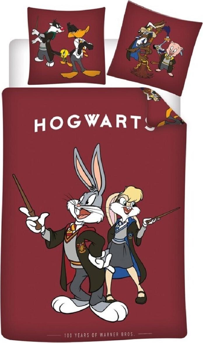 Halantex SP. z.o.o. Das Looney Tunes Hogwarts-Bettwäscheset 140 × 200 cm, 65 × 65 cm AYM-82