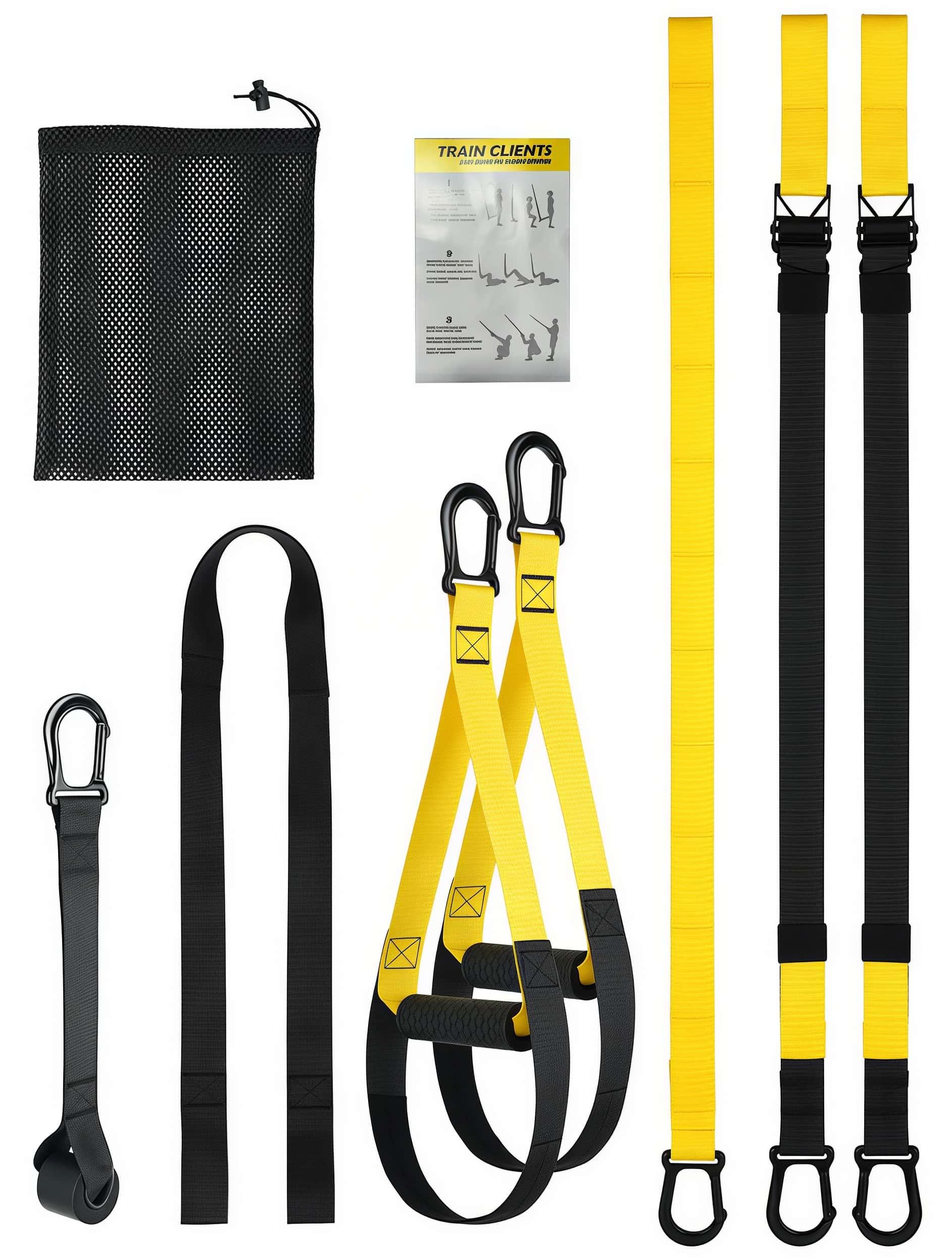 bedee Schlingentrainer für Ganzkörpertraining, Sling Trainer für Zuhause mit Großem Griff, Slingtrainer Set für Krafttraining & Home Workout