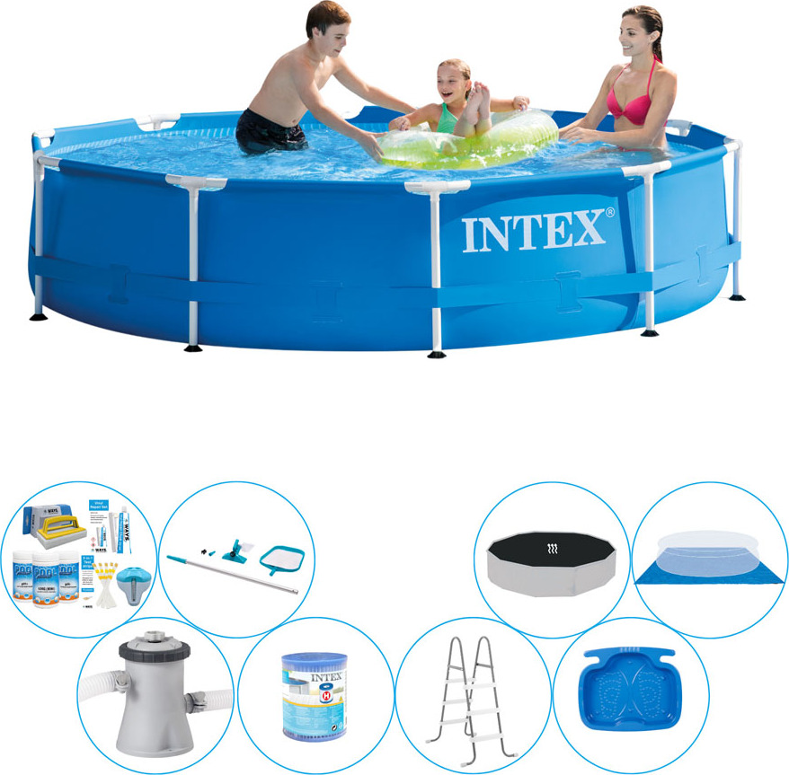 Bazénová súprava Deluxe - Intex Kovový rám Rund 305x76 cm