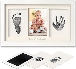 Akhan Tintenloses Baby-Hand- und Fußabdruck-Set – Stempelkissen für Babyhände und Fußabdrücke, Hundepfotenabdruck-Set, Hunde-Nasen-Aufdruck-Set, saubere Haptik, Mädchen, Jungen (Alpinweiß ) 174856575