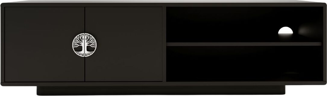 Dancan Lotta Möbel mit Levitationseffekt / Tv-Schrank Mit Silbernen Griffen / Abgerundete Kanten / 139 Cm / Schwarz