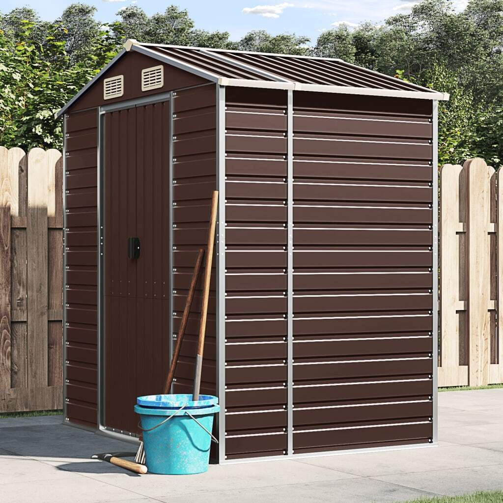 vidaXL Záhradný prístrešok Brown 191x130x198 cm Pozinkovaná oceľ