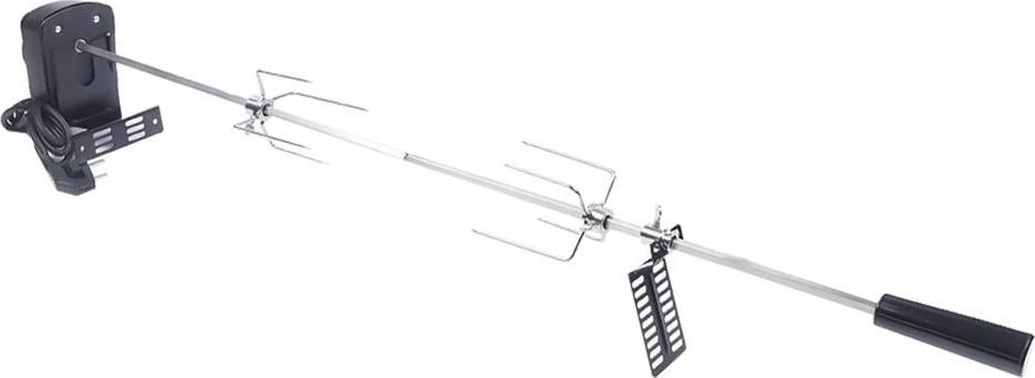 Gril - Elektrický otočný rožeň - automatické otáčanie o 360° - zástrčka EÚ 220-240 V - motor 4 W - nosnosť 5-8 kg - rožeň 104 cm - nerezová oceľ 304 - strieborná