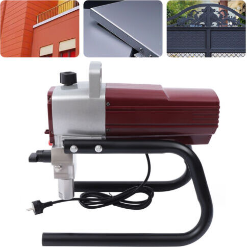 GreatDEshop2021 Farbsprühgerät Airless Spritzlackiermaschine Lackiergerät Farbsprühsystem 25MPa 1800W Rot ZX-FKH8455-500EU WN