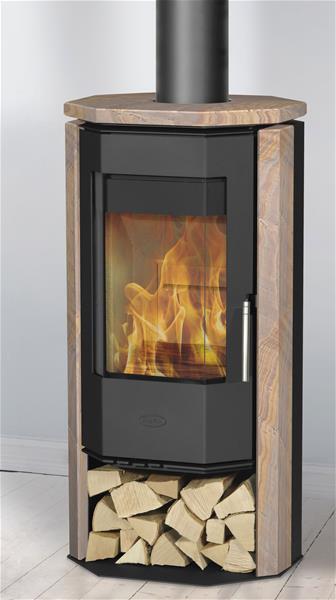 Fireplace Phönizia 2, Voľne stojaci krb, Zatvorené, Palivové drevo, Pelety, Čierna, Vnútorný, Obdĺžnikový