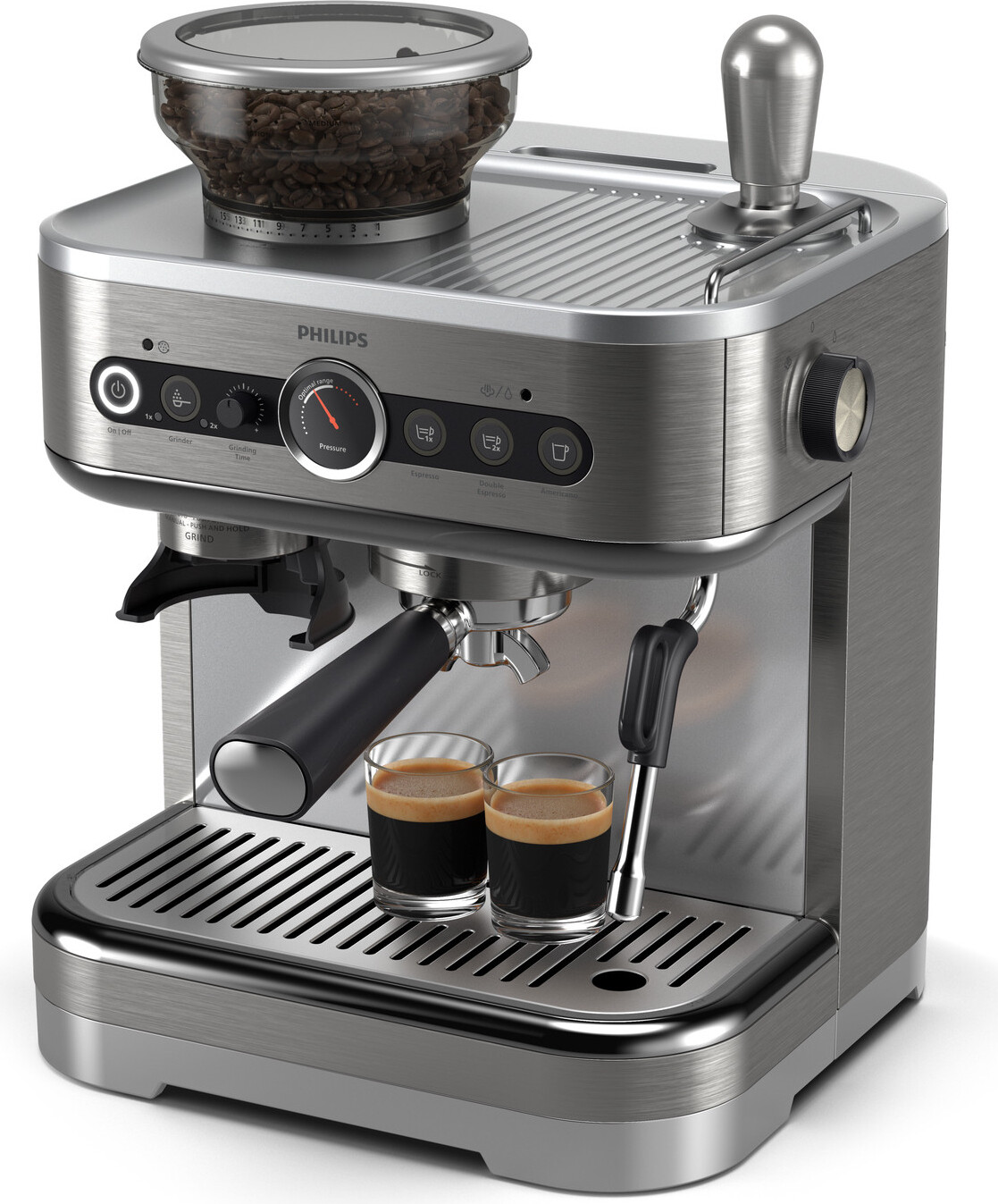 Philips PSA3218/01, Espresso, 2,3 l, Zrnková káva, Zabudovaný mlynček, 1350 W, Sivá