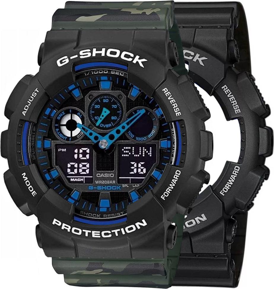 Hodinky Casio G-Shock SET GA-100-1A2ER + BEZEL 10508136 + BAND 10561429 20BAR