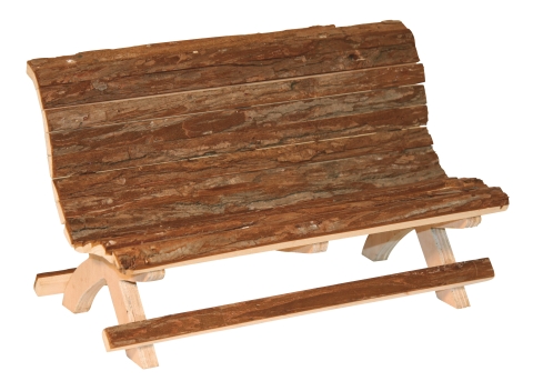 NiNeKa Holzbank Nature aus völlig unbehandeltem Holz 30 x 15 x 18 cm 82770