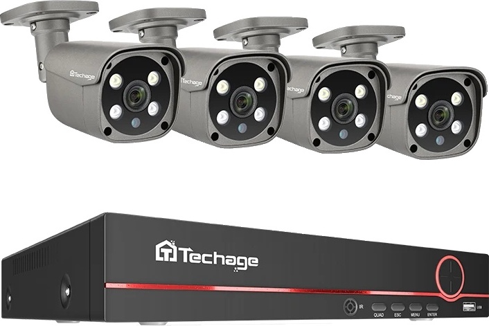 Bezpečnostný kamerový systém, 8CH video vstup, obojsmerná audio komunikácia, 8CH 4ks 5MP kamera, 3T (vonkajšie športy)