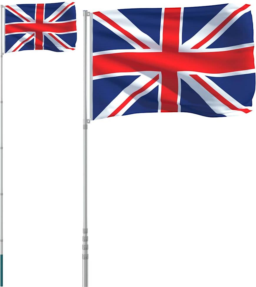 vidaXL Flagge Großbritanniens mit Mast 5,5 m Aluminium 3147140