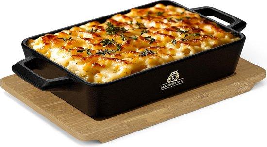 Famanu Gusseisen-Ofenform mit Holzuntersetzer - 30 x 20 cm SHSHOP