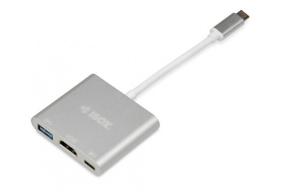 Dokovacia stanica/replikátor portov pre notebook iBox IUH3CFT1 USB 3.2 Gen 1 (3.1 Gen 1) Type-C Silver