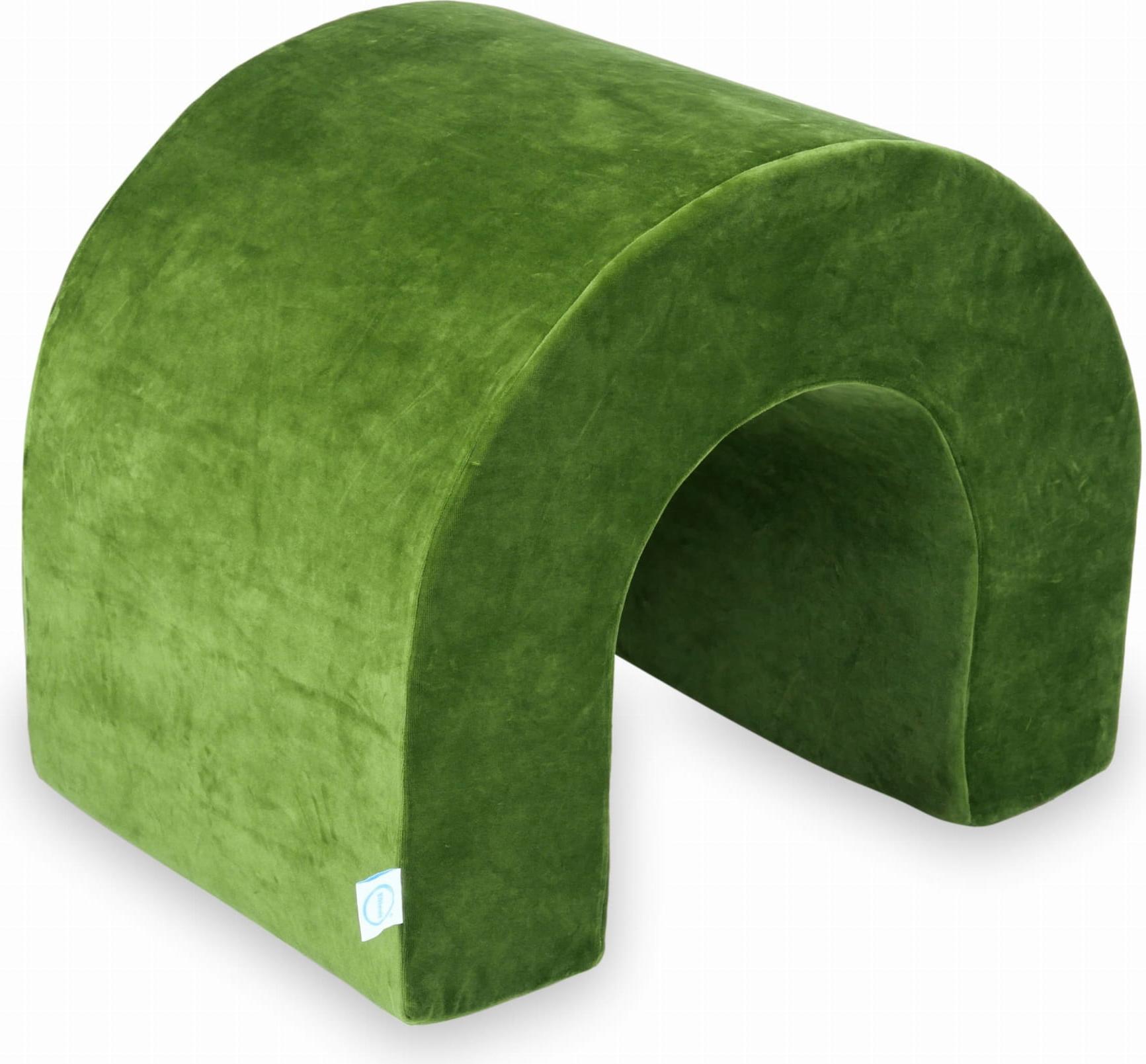 Zamatovo mäkký detský tunel z olivovo zelenej peny