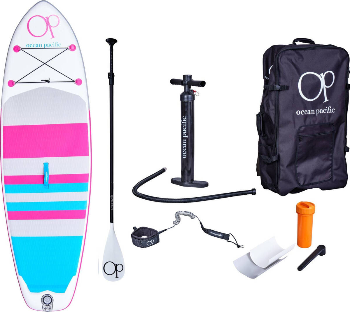 Ocean Pacific Venice All Round 8'6 Inflatable Paddle Board (Bílá/Šedá/Růžová)