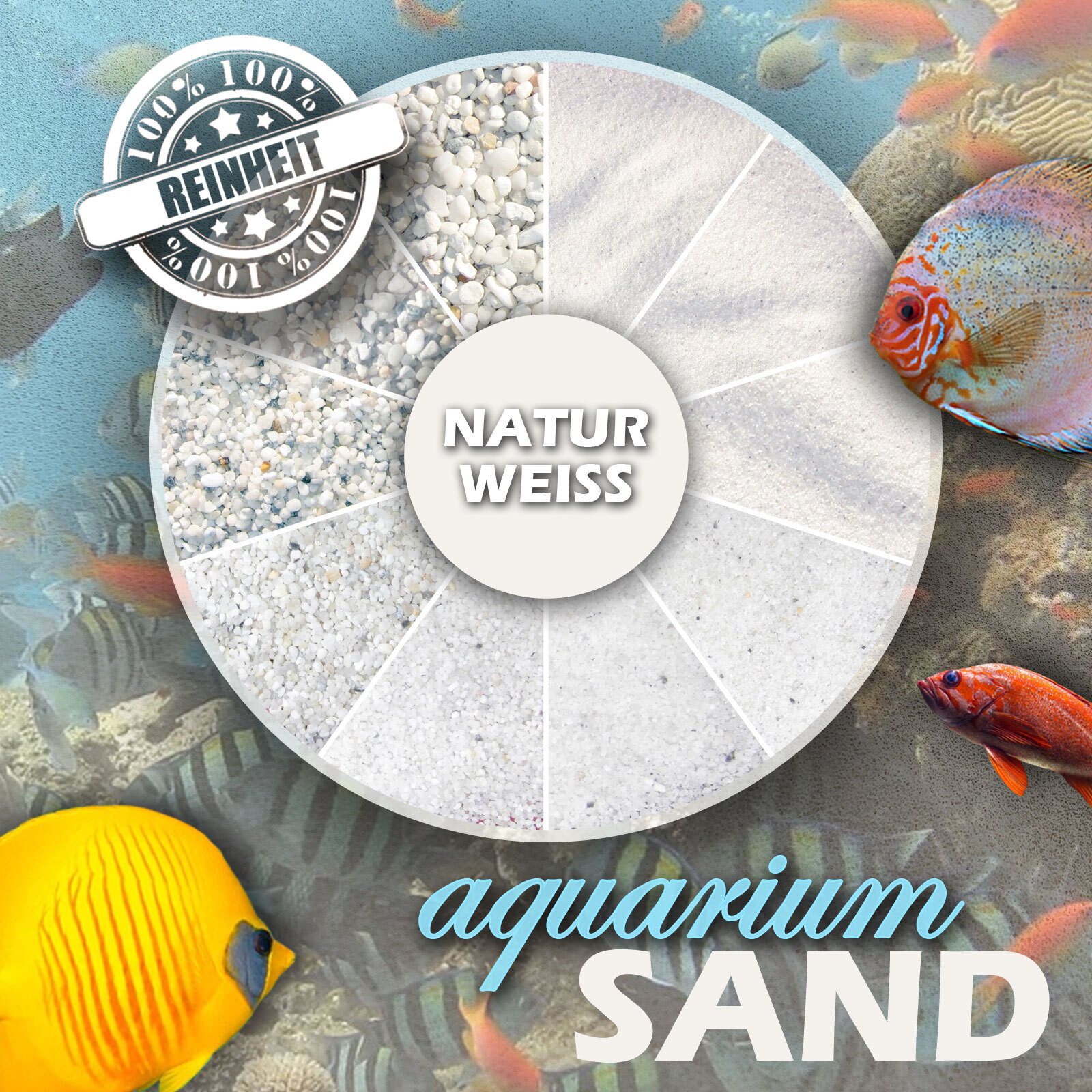 Samore GmbH 25 KG Aquariumsand Aquariensand Bodengrund für Aquarien 0,1-0,3 mm hochrein trocken