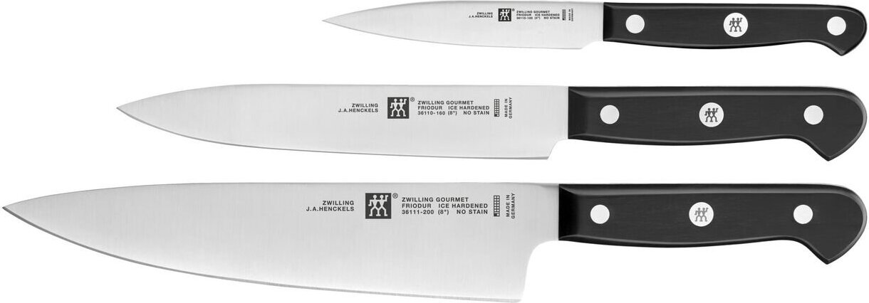 ZWILLING 36130-003-0 Set de 3 Couteaux Acier Inoxydable Noir 34 x 14 x 3 cm 3 Stück(e) Messer-Set