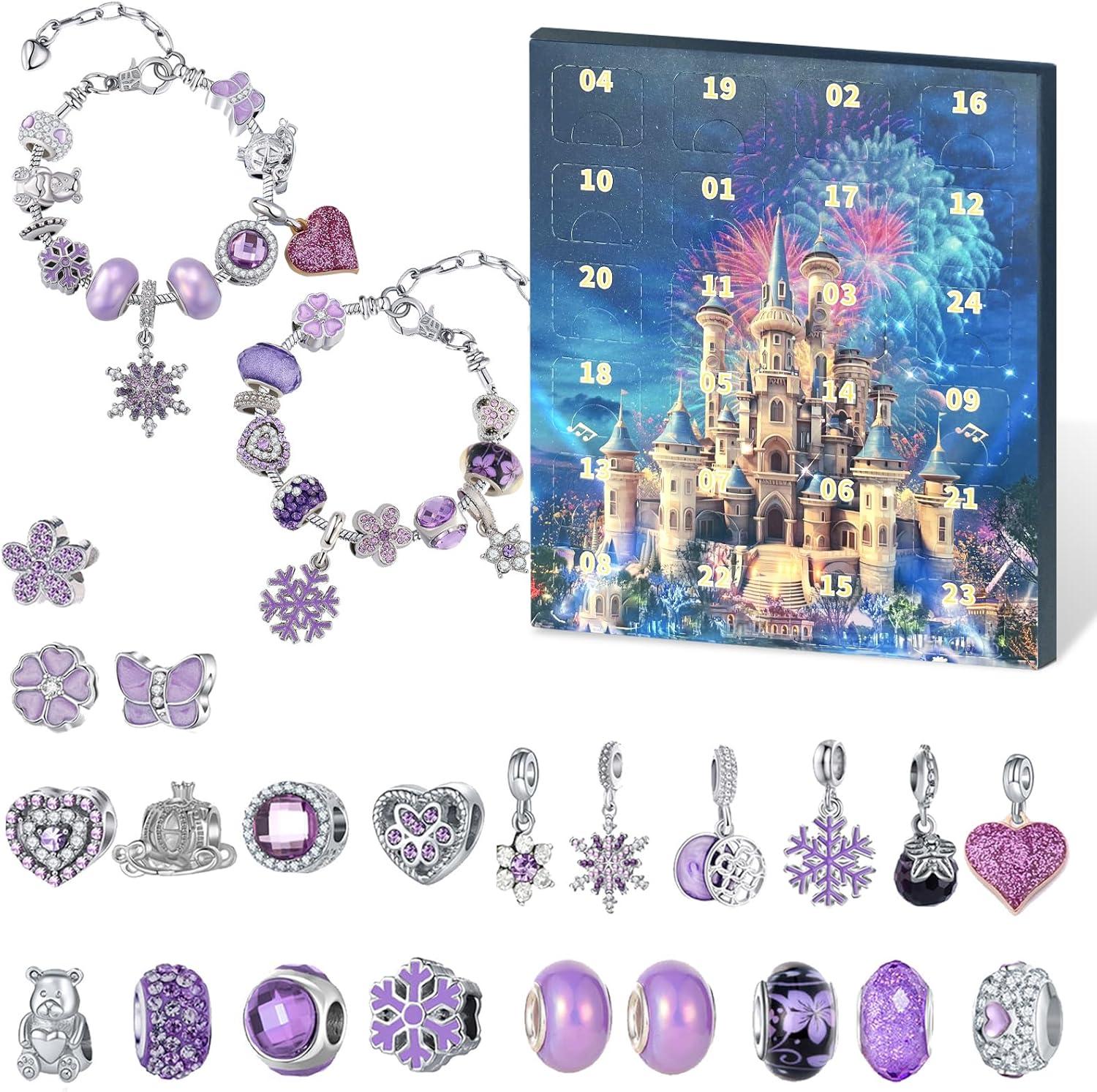 Libershine Adventskalender 2025 Kinder Mädchen, Adventskalender Schmuck, 24 Pcs DIY Weihnachtskalender Armband Schmuck Basteln, für 5 6 7 8 9 10 11 12 13 Jahre