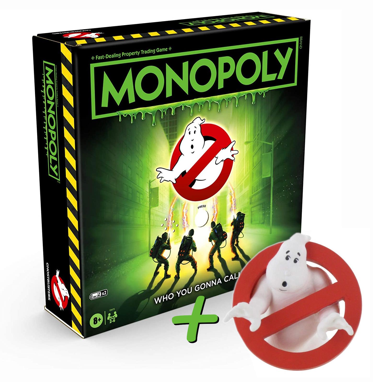 Hasbro Monopoly Ghostbusters (englisch) + Sammlerfigur "Ghostbusters Logo" [Monoply Ghostbusters eng] + [Sammlerfigur "Logo"]