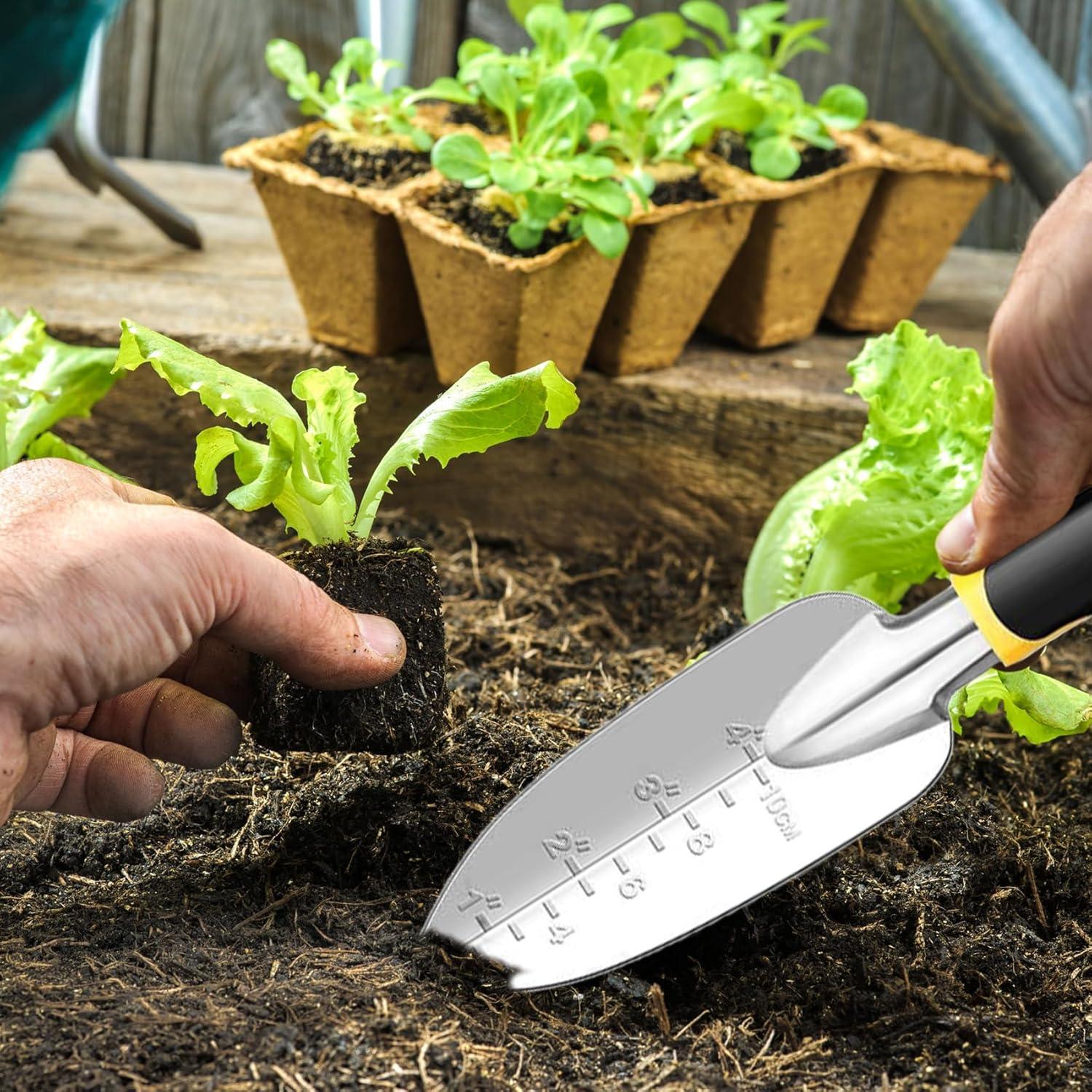 Markenlos Gartengerät Kelle mit Messmarkierung aus Aluminium