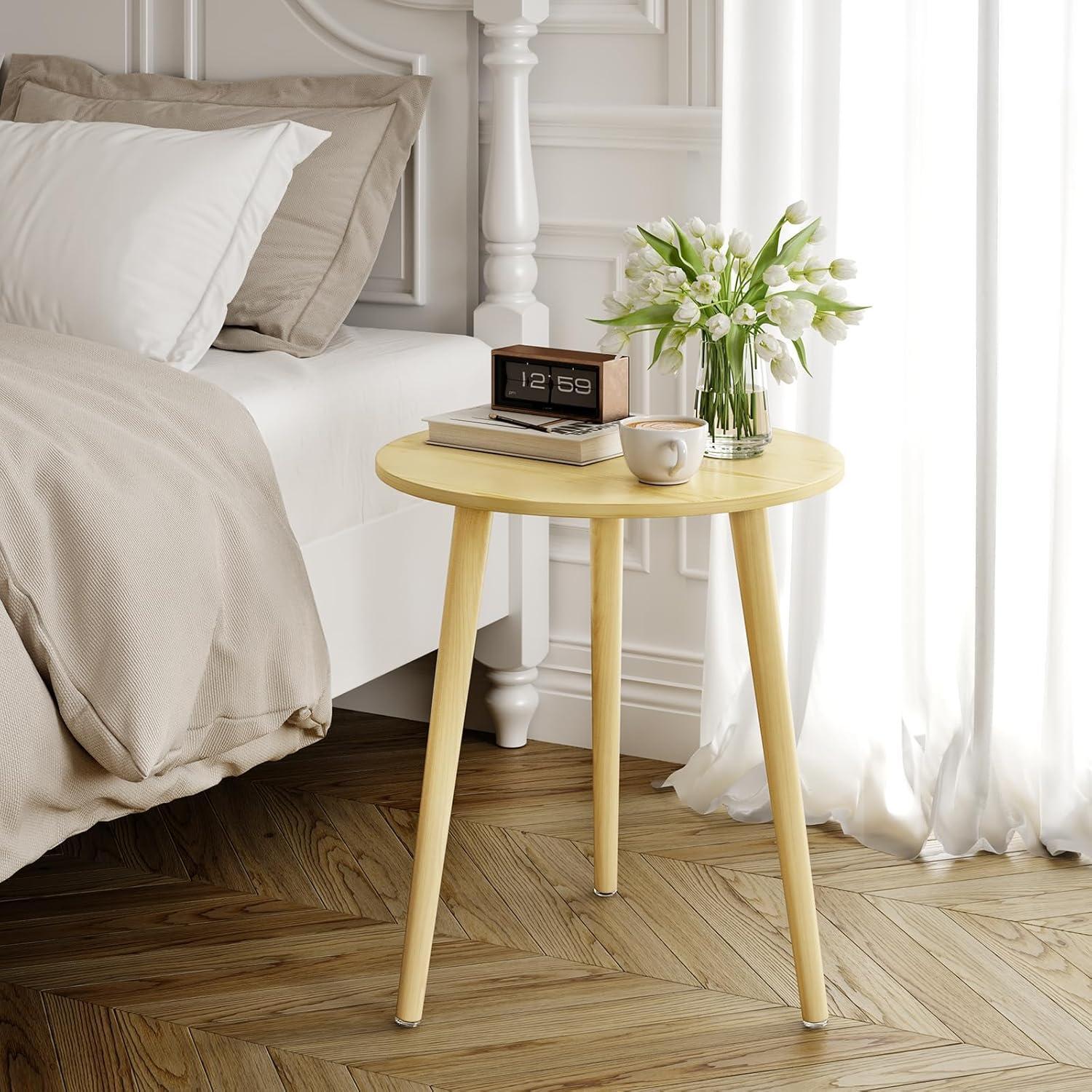 Sonstige Runder Beistelltisch 42 cm Ø Massivholz Skandinavisch Wohnzimmer Schlafzimmer