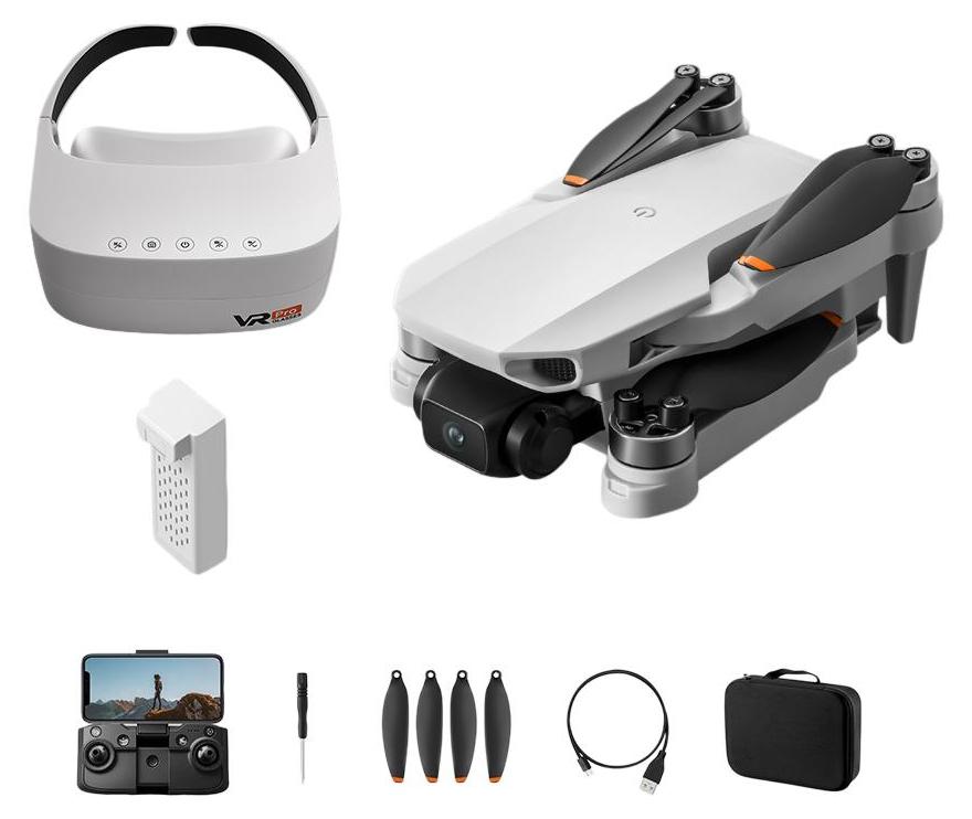 Zimilo VR Drohne mit Kamera, FPV VR Brille, Mini Drohne faltbar, WiFi App Steuerung, HD Kamera, Brushless Motor, 1 x Akku