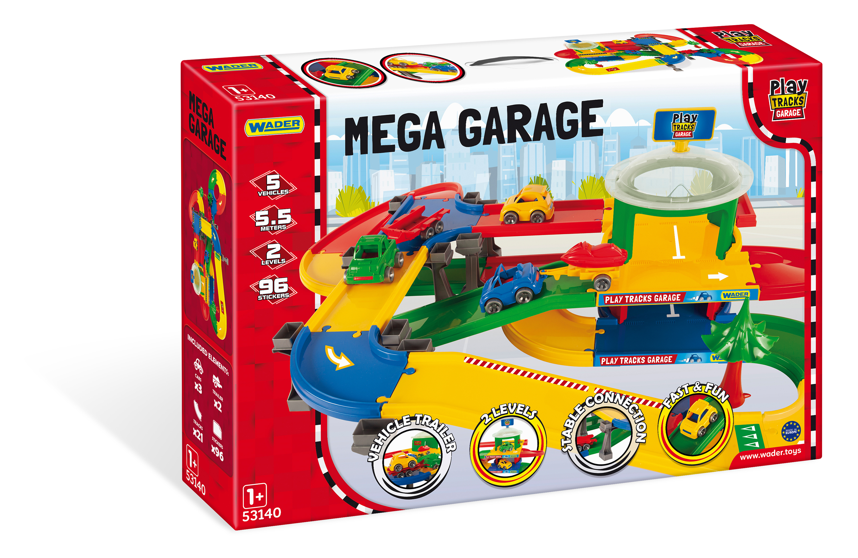 Wader Play tracks Garage Mega Garage mit Spielstraßenset