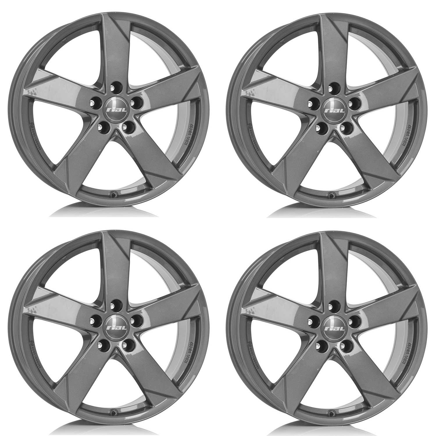 4 Rial Felgen Kodiak 7.5x17 ET45 5x112 GRAP für SEAT Altea Ateca Leon Tarraco Tarraco FR 4-KK75745B62-7