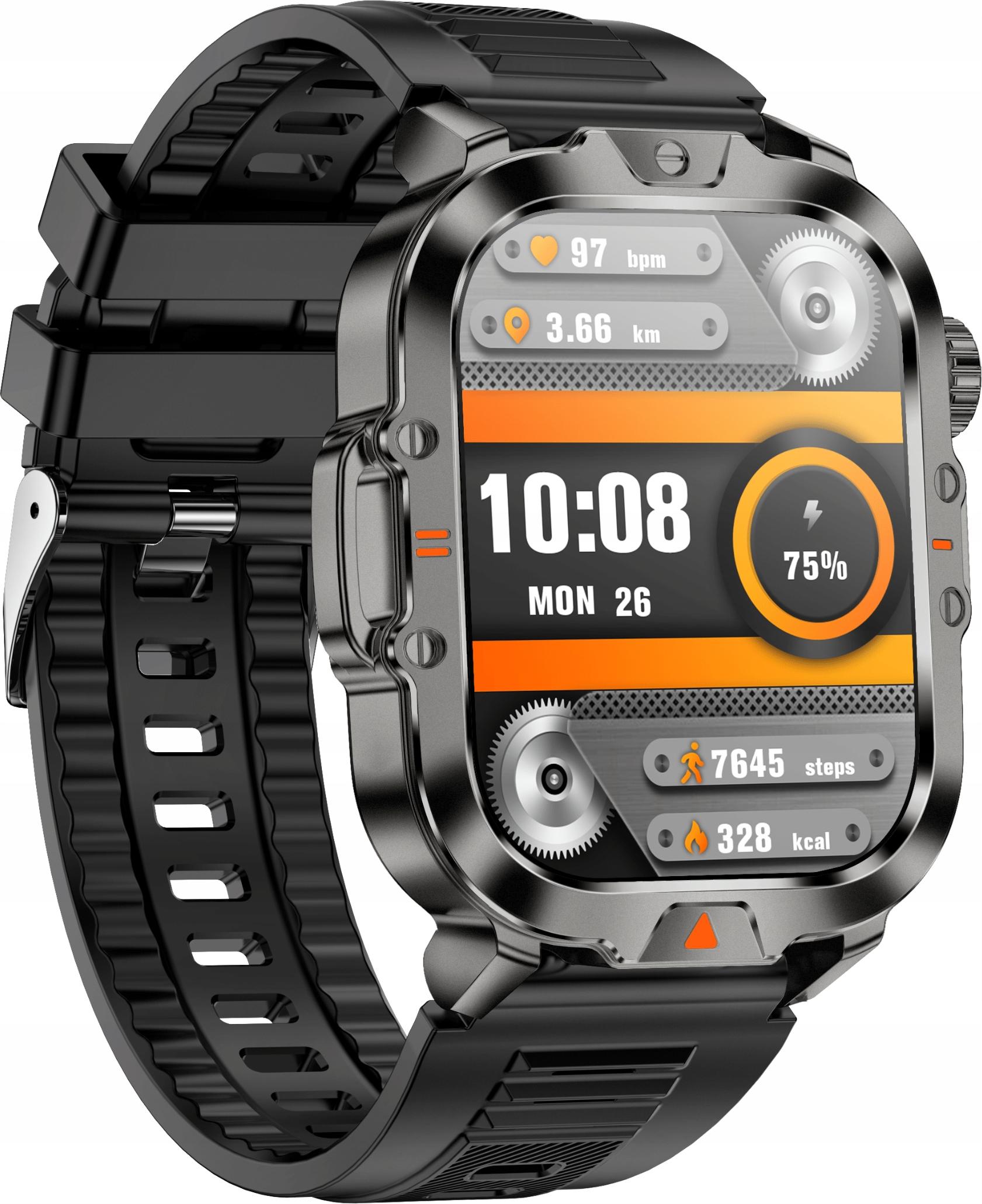 SmartWatch SPORTWATCH VODOVZDORNÉ IP68 S KAPSOVOU LAMPIČKOU SOLID V17 MENU PL