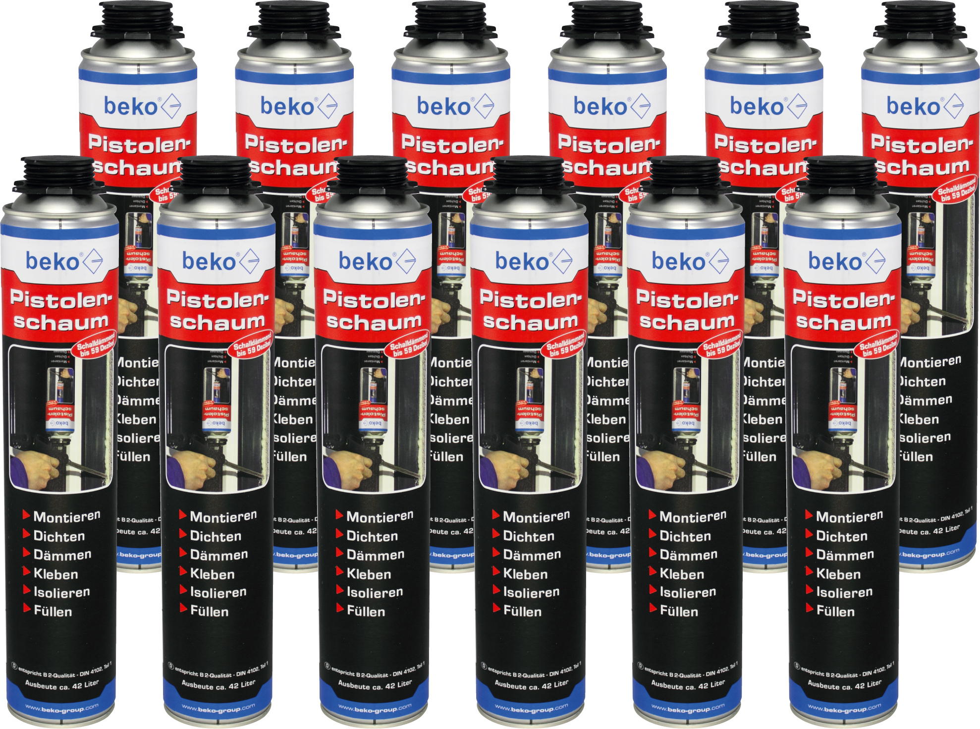 beko Gmbh 12 x beko Pistolenschaum Polyurethanschaum 750 ml 280 751