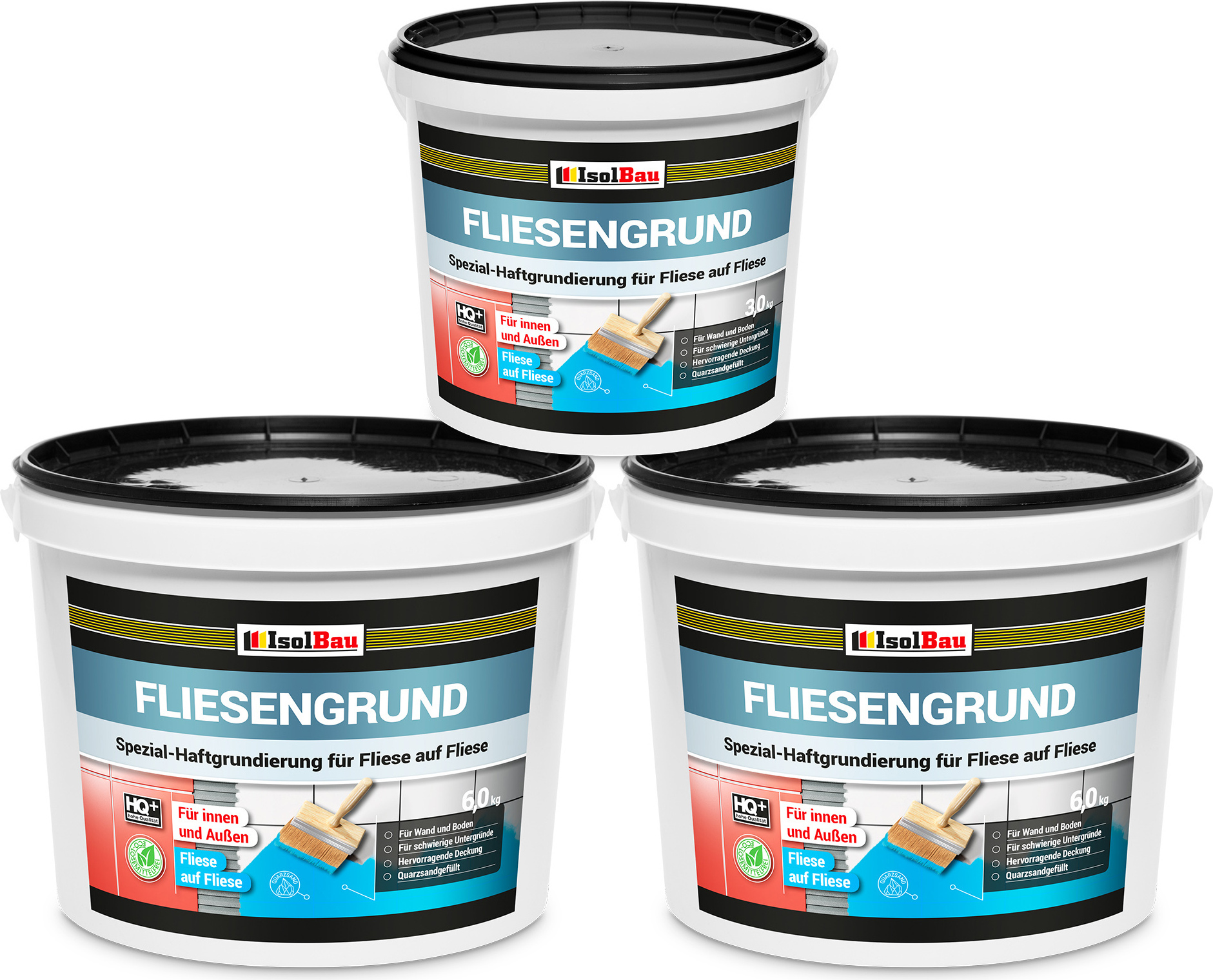 Isolbau Fliesengrund Blau 15 kg - Fliese auf Fliese Grundierung für Wand- & Bodenfliesen im Innen- & Außenbereich M9-8I7L-AO57