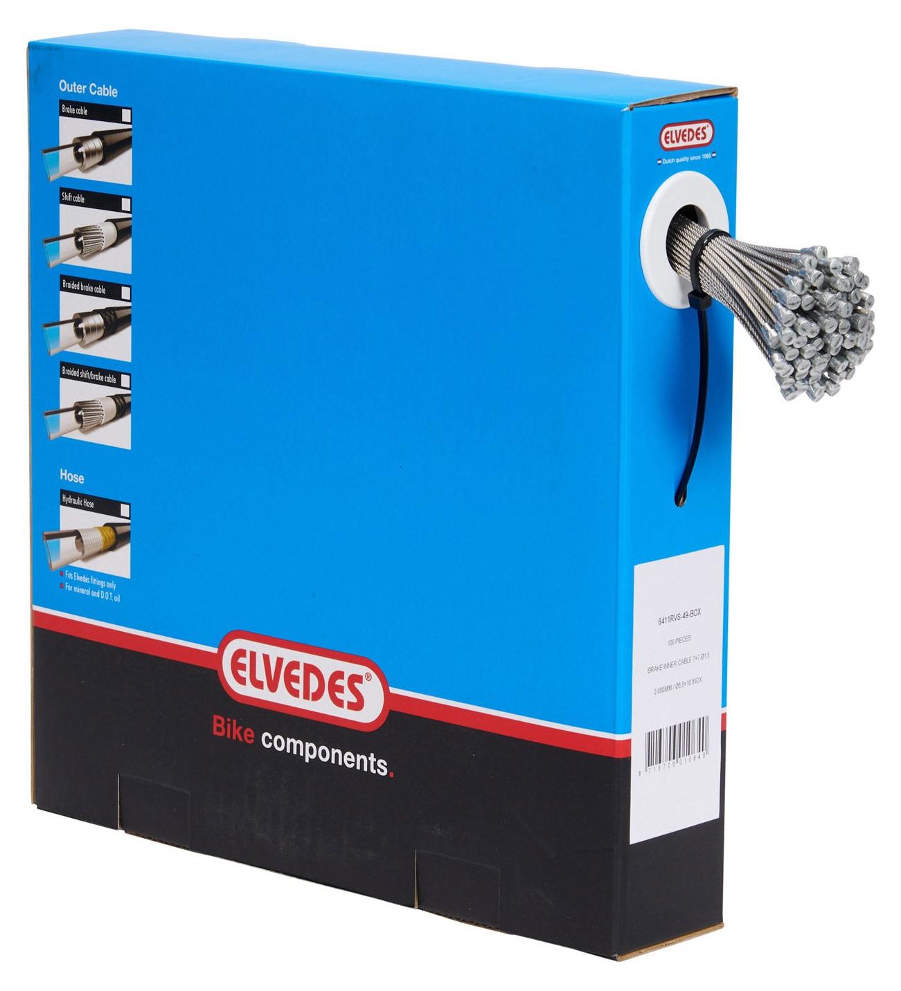 Elvedes ELVEDEN REM BINNENKabel 2000mm V-Nippel (100) 6411RVS-49-Box